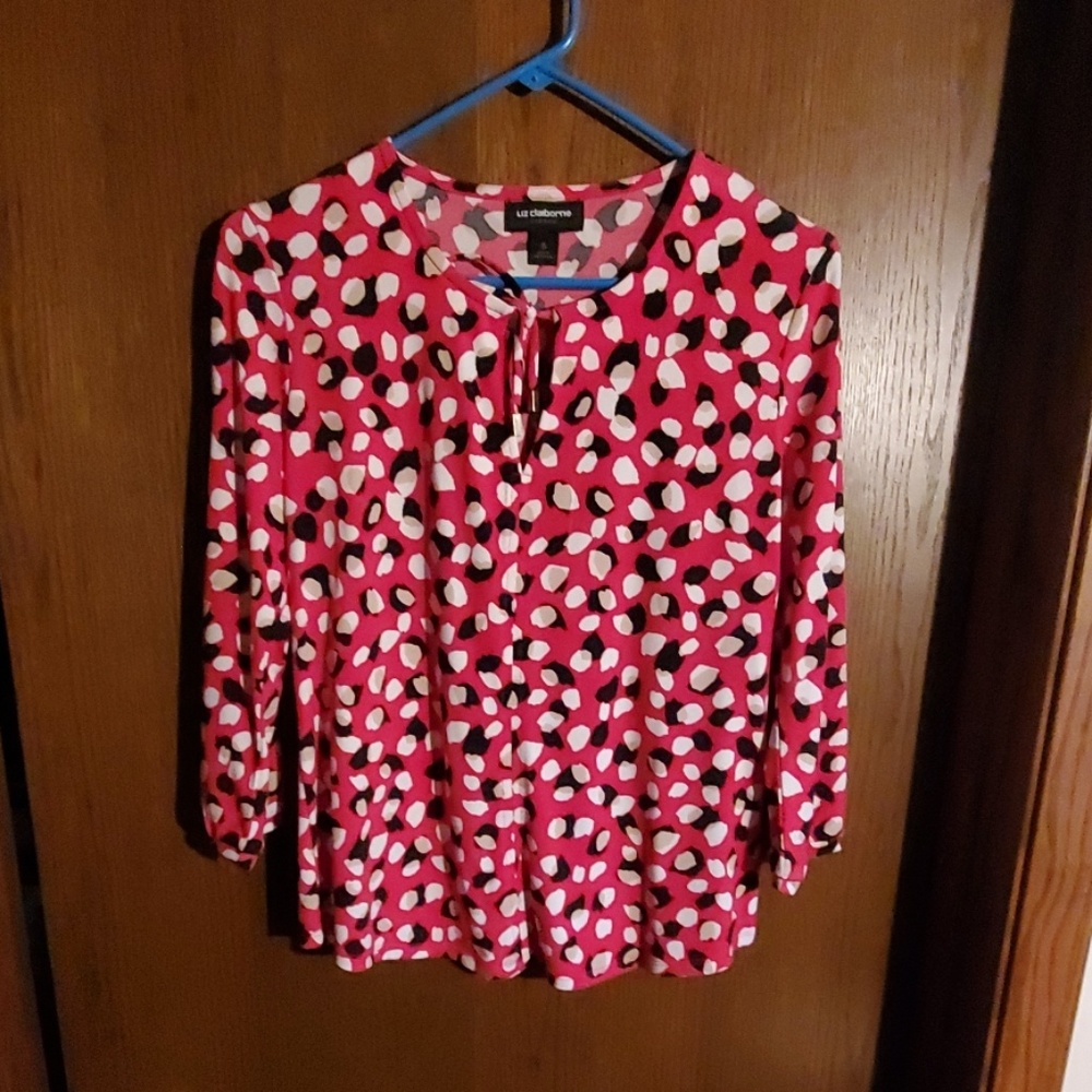 Tie front print top
